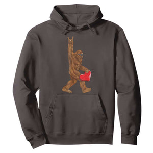 Bigfoot Heart Valentines Day Hoodie Boys Men Kids Love Sasquatch Lovers TS10 Dark Chocolate Print Your Wear