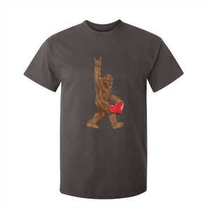 Bigfoot Heart Valentines Day T Shirt For Kid Boys Men Kids Love Sasquatch Lovers TS10 Dark Chocolate Print Your Wear