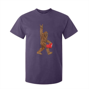 Bigfoot Heart Valentines Day T Shirt For Kid Boys Men Kids Love Sasquatch Lovers TS10 Purple Print Your Wear