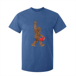 Bigfoot Heart Valentines Day T Shirt For Kid Boys Men Kids Love Sasquatch Lovers TS10 Royal Blue Print Your Wear