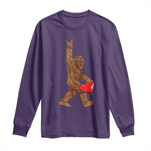 Bigfoot Heart Valentines Day Long Sleeve Shirt Boys Men Kids Love Sasquatch Lovers TS10 Purple Print Your Wear