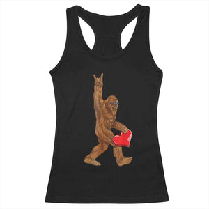 Bigfoot Heart Valentines Day Racerback Tank Top Boys Men Kids Love Sasquatch Lovers TS10 Black Print Your Wear