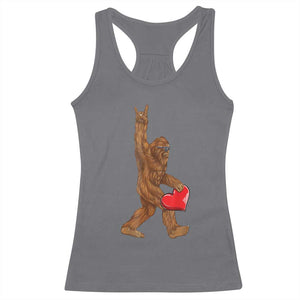 Bigfoot Heart Valentines Day Racerback Tank Top Boys Men Kids Love Sasquatch Lovers TS10 Charcoal Print Your Wear