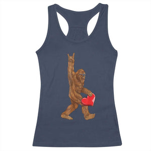 Bigfoot Heart Valentines Day Racerback Tank Top Boys Men Kids Love Sasquatch Lovers TS10 Navy Print Your Wear