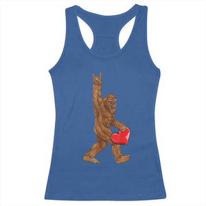 Bigfoot Heart Valentines Day Racerback Tank Top Boys Men Kids Love Sasquatch Lovers TS10 Royal Blue Print Your Wear