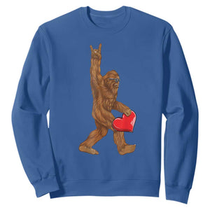 Bigfoot Heart Valentines Day Sweatshirt Boys Men Kids Love Sasquatch Lovers TS10 Royal Blue Print Your Wear