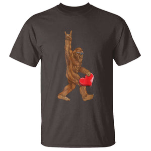 Bigfoot Heart Valentines Day T Shirt Boys Men Kids Love Sasquatch Lovers TS10 Dark Chocolate Print Your Wear