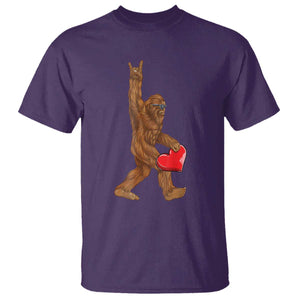 Bigfoot Heart Valentines Day T Shirt Boys Men Kids Love Sasquatch Lovers TS10 Purple Print Your Wear