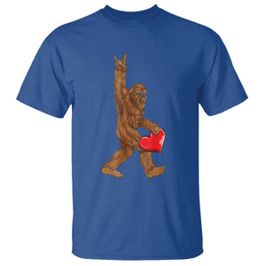 Bigfoot Heart Valentines Day T Shirt Boys Men Kids Love Sasquatch Lovers TS10 Royal Blue Print Your Wear