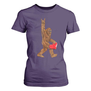 Bigfoot Heart Valentines Day T Shirt For Women Boys Men Kids Love Sasquatch Lovers TS10 Purple Print Your Wear