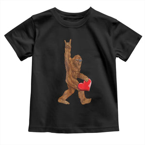 Bigfoot Heart Valentines Day Toddler T Shirt Boys Men Kids Love Sasquatch Lovers TS10 Black Print Your Wear