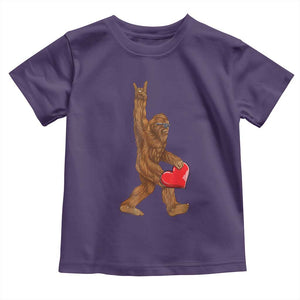 Bigfoot Heart Valentines Day Toddler T Shirt Boys Men Kids Love Sasquatch Lovers TS10 Purple Print Your Wear