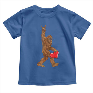 Bigfoot Heart Valentines Day Toddler T Shirt Boys Men Kids Love Sasquatch Lovers TS10 Royal Blue Print Your Wear