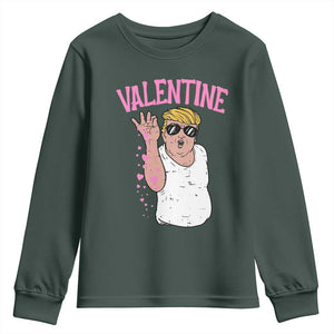 Trump Bae Valentine Heart Youth Sweatshirt TS10 Dark Forest Green Print Your Wear