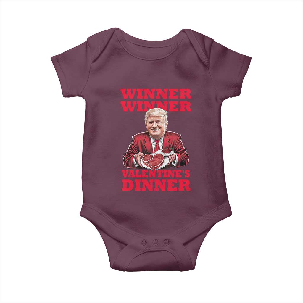 Trump Valentine Baby Onesie Winner Valentine Dinner TS10 Maroon Print Your Wear