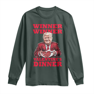 Trump Valentine Long Sleeve Shirt Winner Valentine Dinner TS10 Dark Forest Green Print Your Wear