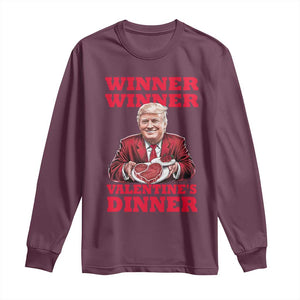 Trump Valentine Long Sleeve Shirt Winner Valentine Dinner TS10 Maroon Print Your Wear