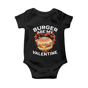 Burger Is My Valentine Funny Valentines Day Baby Onesie TS10 Black Print Your Wear