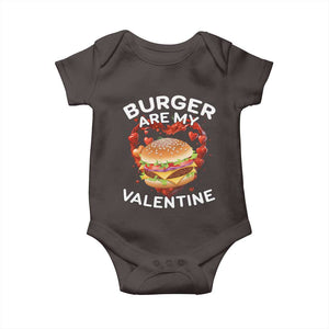 Burger Is My Valentine Funny Valentines Day Baby Onesie TS10 Dark Chocolate Print Your Wear