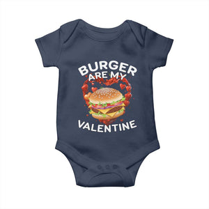 Burger Is My Valentine Funny Valentines Day Baby Onesie TS10 Navy Print Your Wear