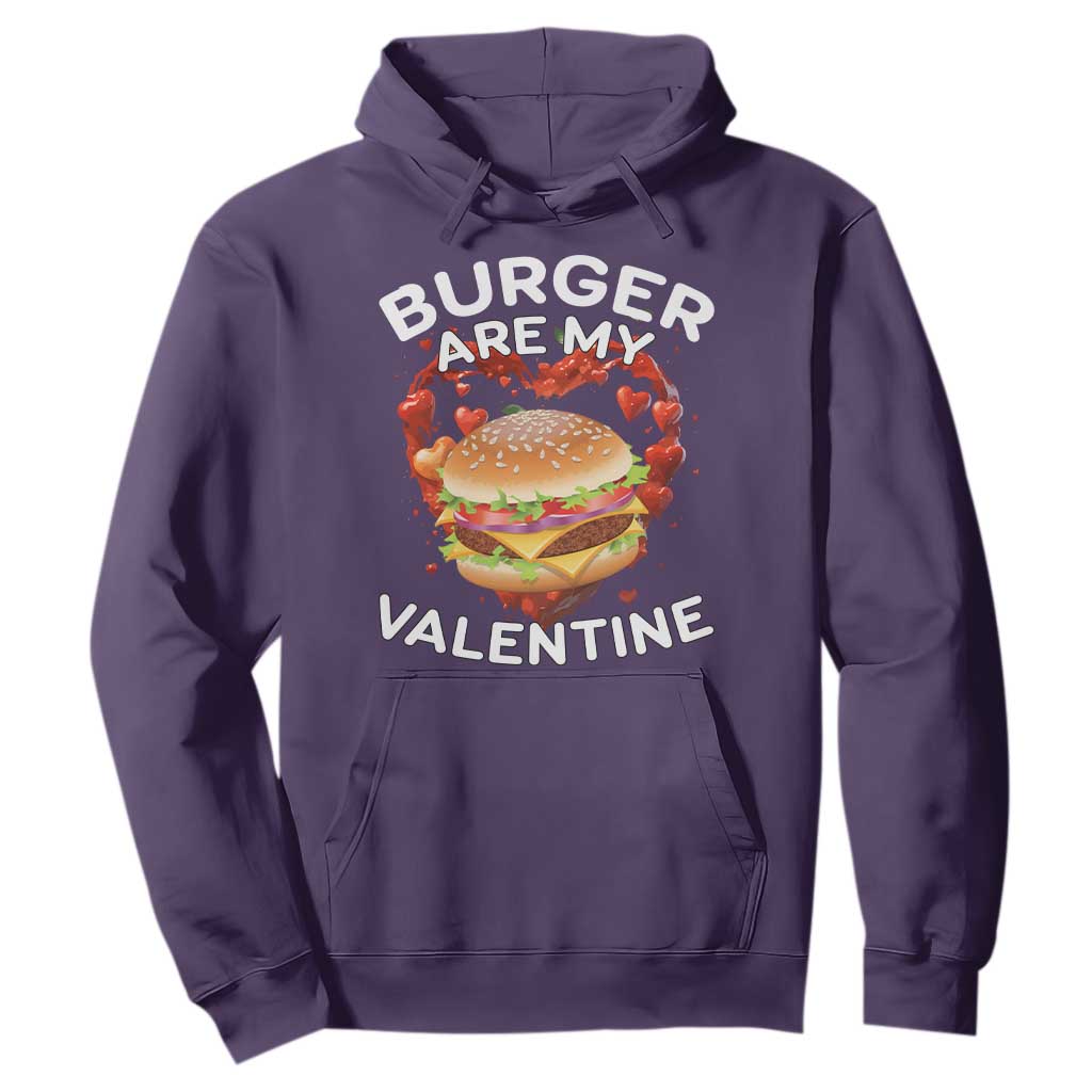 Burger Is My Valentine Funny Valentines Day Hoodie TS10 Purple Print Your Wear