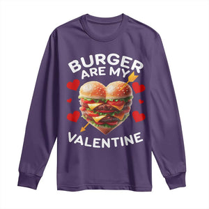 Funny Burger Is My Valentine Valentines Day Heart Long Sleeve Shirt TS10 Purple Print Your Wear