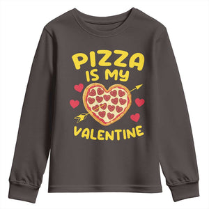 Pizza Is My Valentine Valentines Day Heart Pepperoni Lover Youth Sweatshirt TS10 Dark Chocolate Print Your Wear