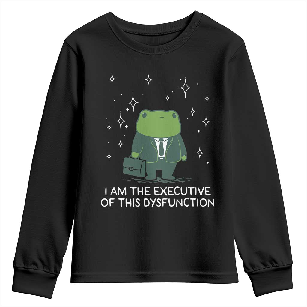 Funny Frog Youth Sweatshirt I Am The Executive Of This Dysfunction TS10 Black Print Your Wear