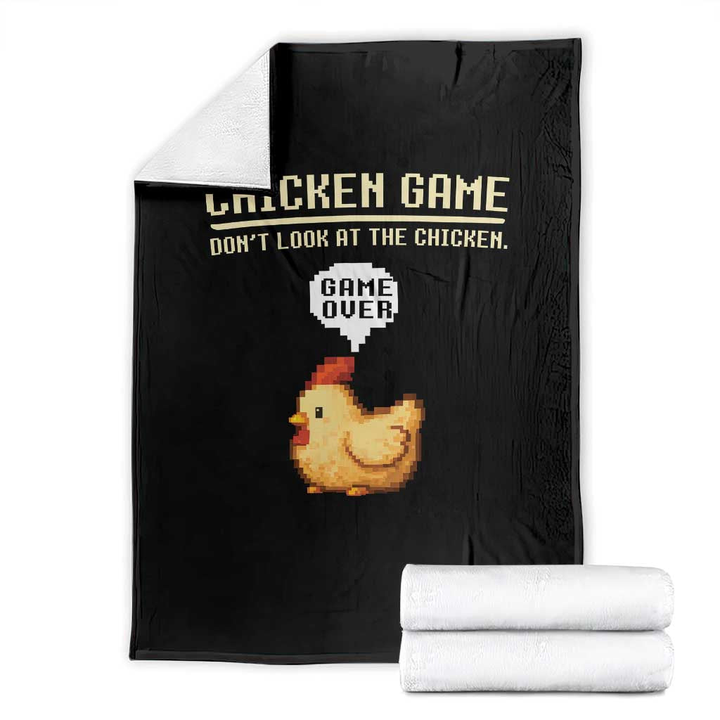 Funny Chicken Throw Blanket Game Dont Look At The Chicken TS10 Black Print Your Wear