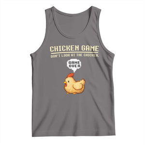 Funny Chicken Tank Top Game Dont Look At The Chicken TS10 Deep Heather Print Your Wear