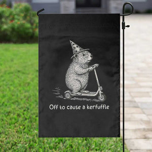 Funny Groundhog Off To Cause A Kerfuffle Garden Flag TS10 Print Your Wear