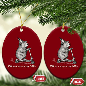 Funny Groundhog Off To Cause A Kerfuffle Ceramic Ornament TS10 Print Your Wear