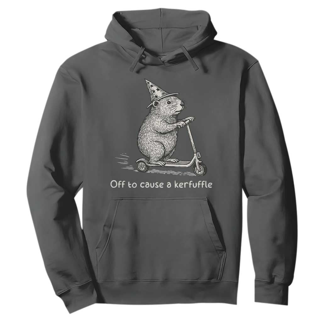 Funny Groundhog Off To Cause A Kerfuffle Hoodie TS10 Dark Heather Print Your Wear