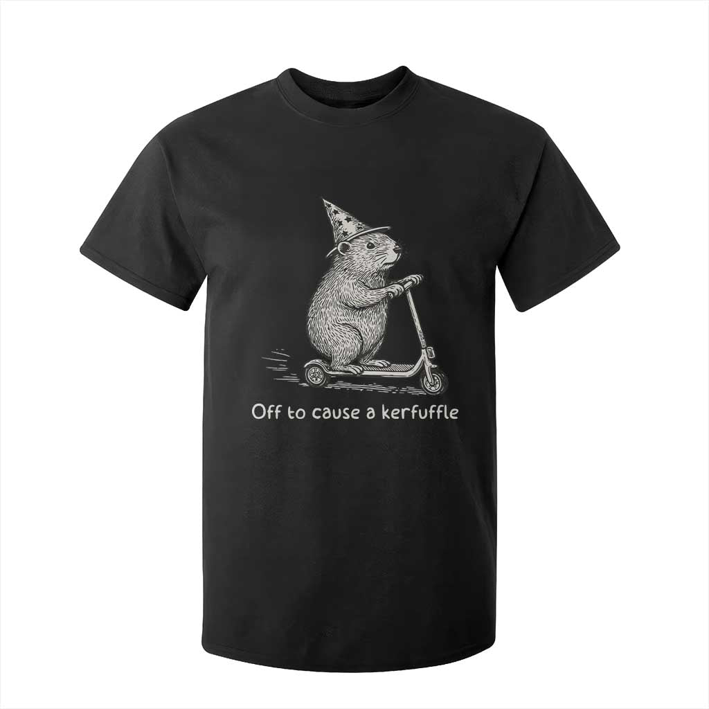 Funny Groundhog Off To Cause A Kerfuffle T Shirt For Kid TS10 Black Print Your Wear