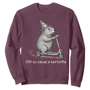 Funny Groundhog Off To Cause A Kerfuffle Sweatshirt TS10 Maroon Print Your Wear