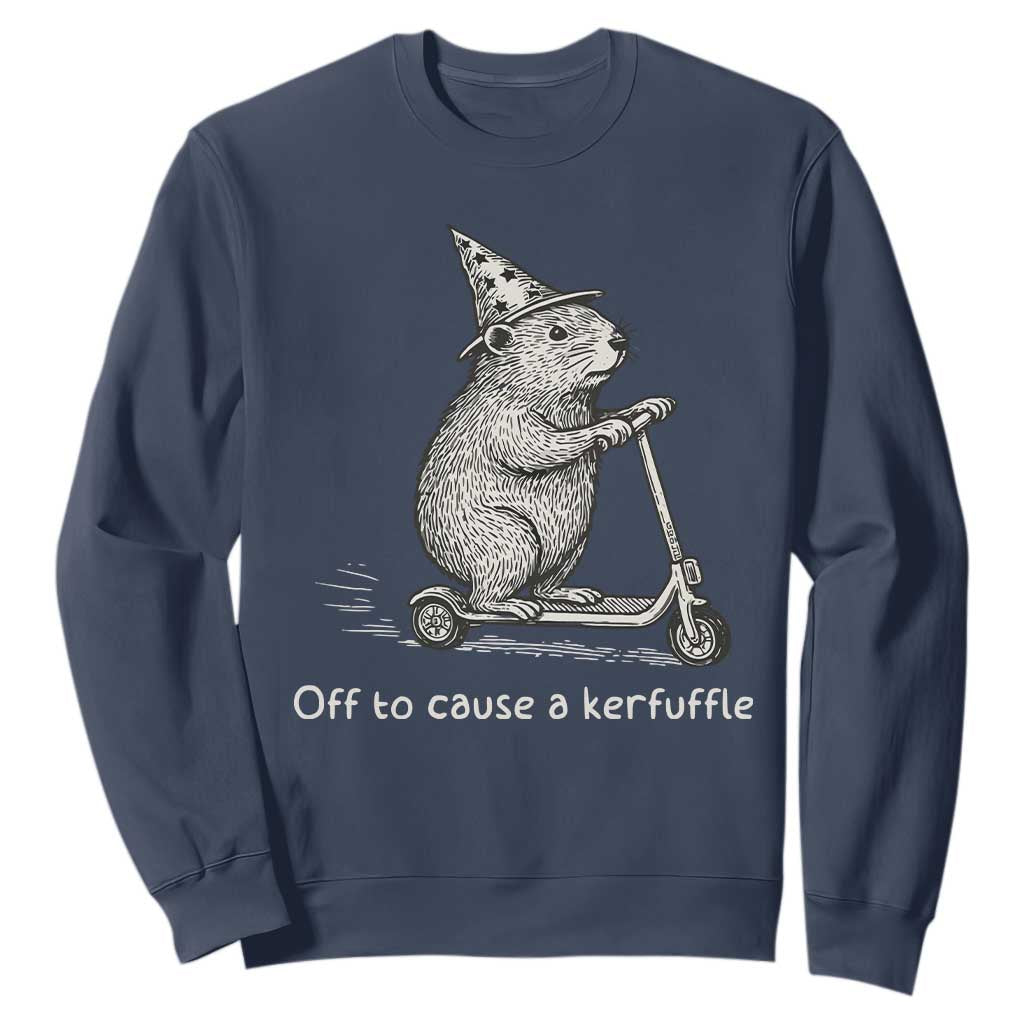Funny Groundhog Off To Cause A Kerfuffle Sweatshirt TS10 Navy Print Your Wear