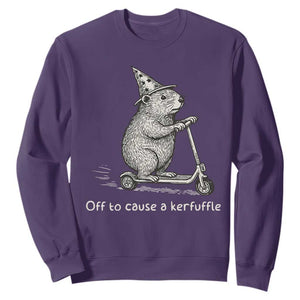 Funny Groundhog Off To Cause A Kerfuffle Sweatshirt TS10 Purple Print Your Wear