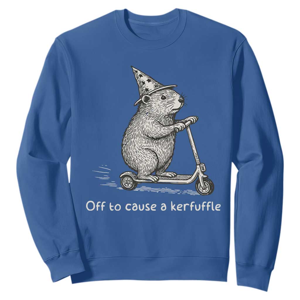 Funny Groundhog Off To Cause A Kerfuffle Sweatshirt TS10 Royal Blue Print Your Wear