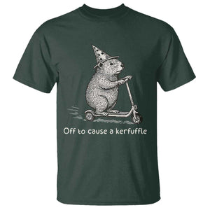 Funny Groundhog Off To Cause A Kerfuffle T Shirt TS10 Dark Forest Green Print Your Wear