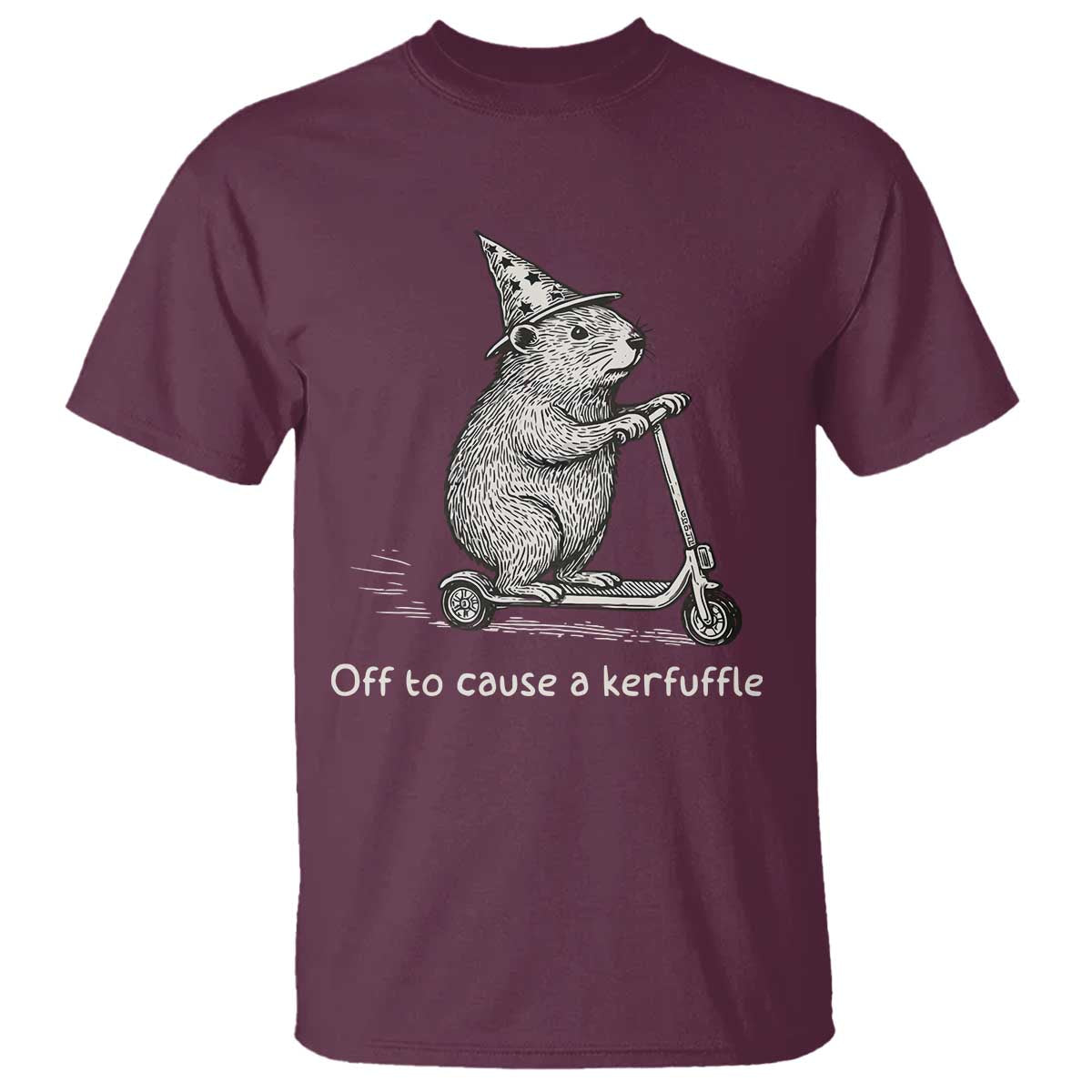 Funny Groundhog Off To Cause A Kerfuffle T Shirt TS10 Maroon Print Your Wear