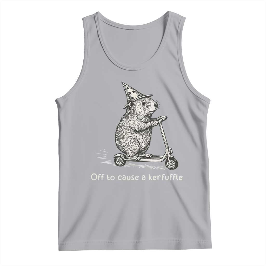 Funny Groundhog Off To Cause A Kerfuffle Tank Top TS10 Athletic Heather Print Your Wear