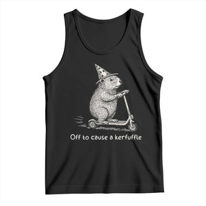 Funny Groundhog Off To Cause A Kerfuffle Tank Top TS10 Black Print Your Wear