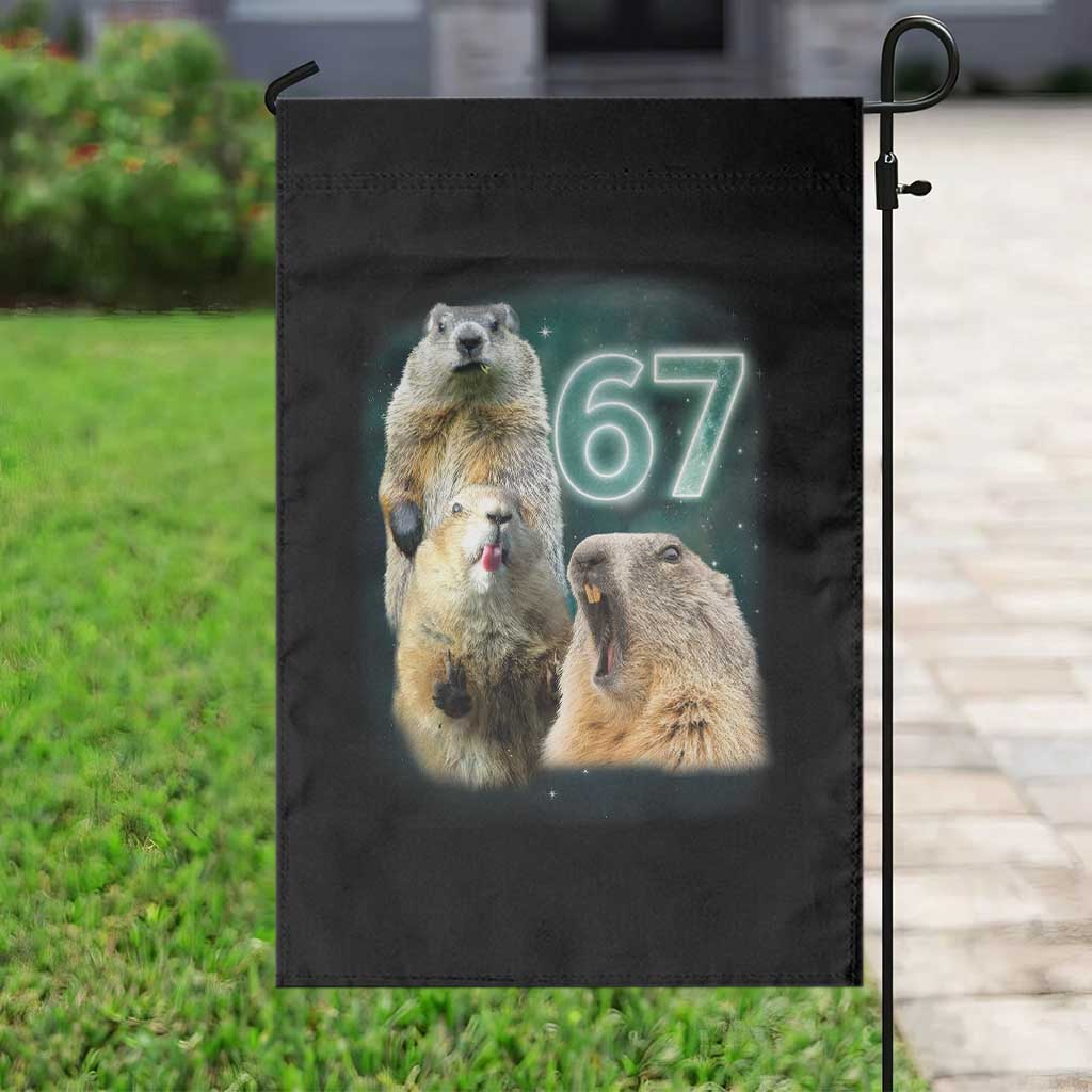 67 Meme Groundhog Garden Flag Howling At The Moon Funny Six Seven Meme Ground Hog Day TS10 Print Your Wear