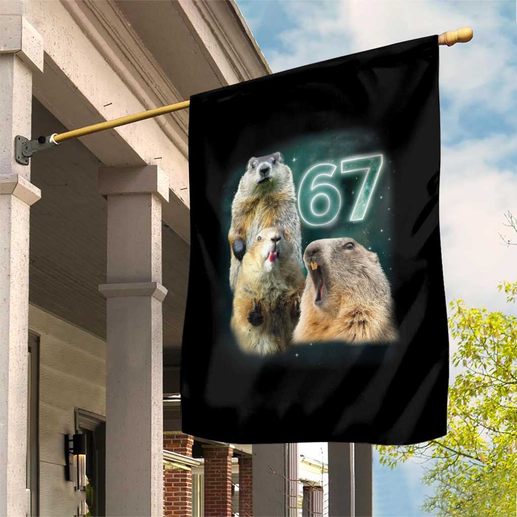 67 Meme Groundhog Garden Flag Howling At The Moon Funny Six Seven Meme Ground Hog Day TS10 Print Your Wear