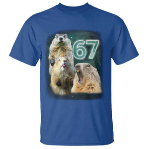 67 Meme Groundhog T Shirt Howling At The Moon Funny Six Seven Meme Ground Hog Day TS10 Royal Blue Print Your Wear