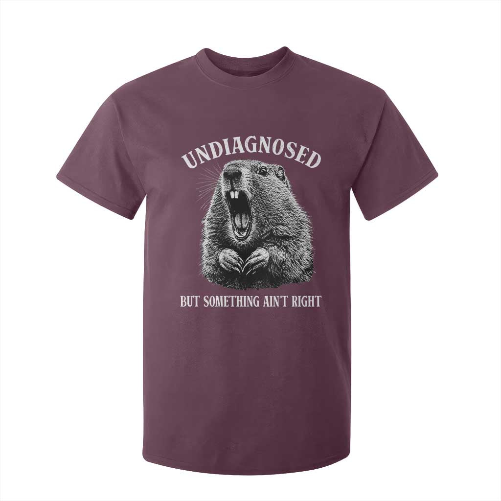 Funny Groundhog Meme Undiagnosed But Something Aint Right T Shirt For Kid TS10 Maroon Print Your Wear