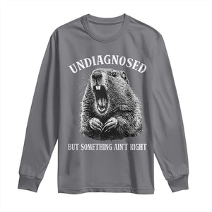 Funny Groundhog Meme Undiagnosed But Something Aint Right Long Sleeve Shirt TS10 Charcoal Print Your Wear