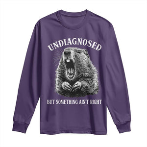 Funny Groundhog Meme Undiagnosed But Something Aint Right Long Sleeve Shirt TS10 Purple Print Your Wear