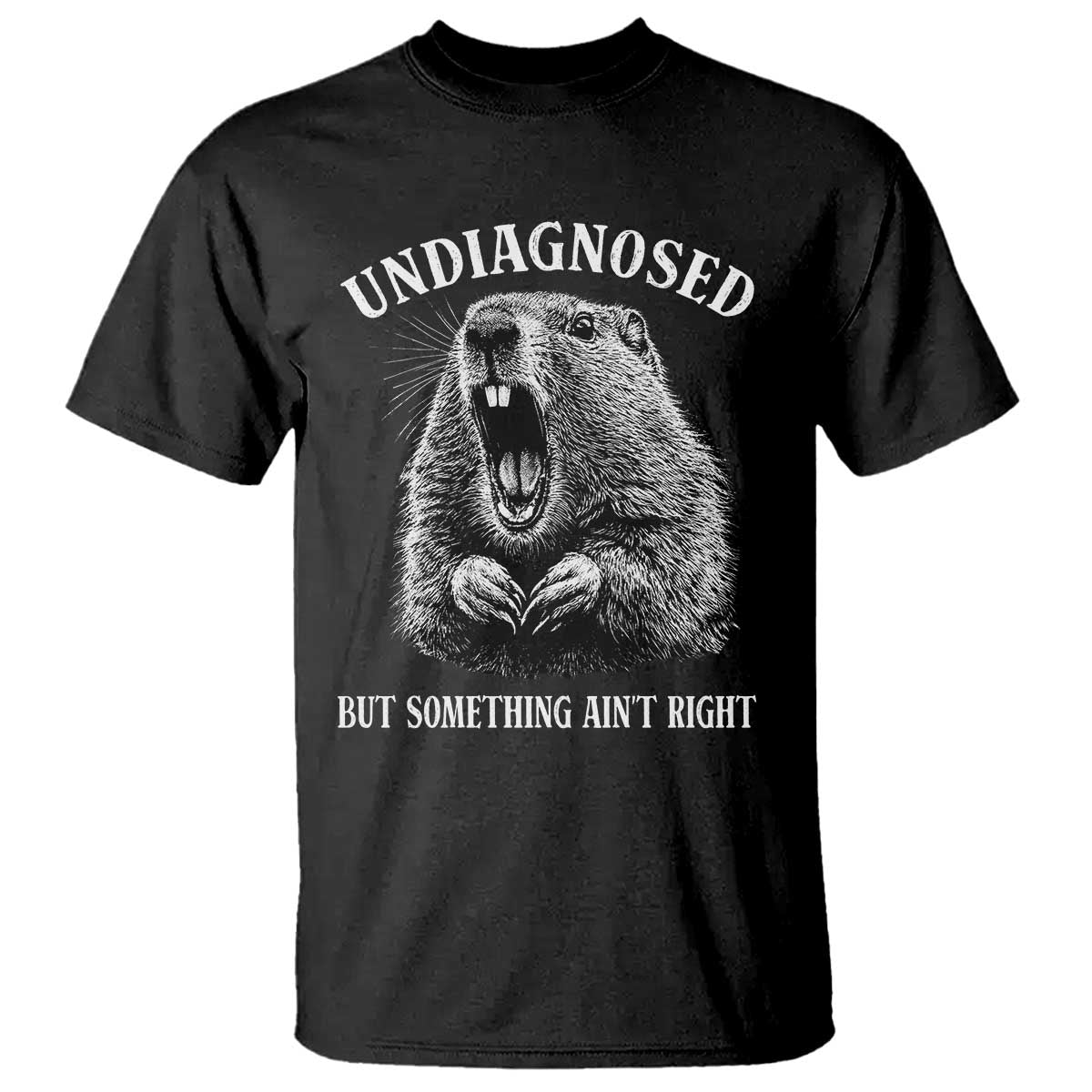 Funny Groundhog Meme Undiagnosed But Something Aint Right T Shirt TS10 Black Print Your Wear