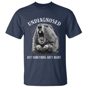Funny Groundhog Meme Undiagnosed But Something Aint Right T Shirt TS10 Navy Print Your Wear